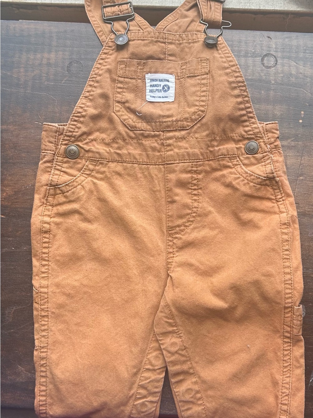 Handy Helper Kids Tan Overalls with Adjustable Straps